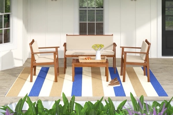 Beachcrest Home Kovach Outdoor Conversation Set