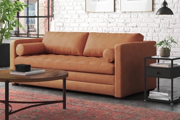 Steelside Bismarck Genuine Italian Leather Sleeper Sofa