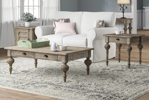 Three Posts Clintwood Coffee Table With Solid Wood Top